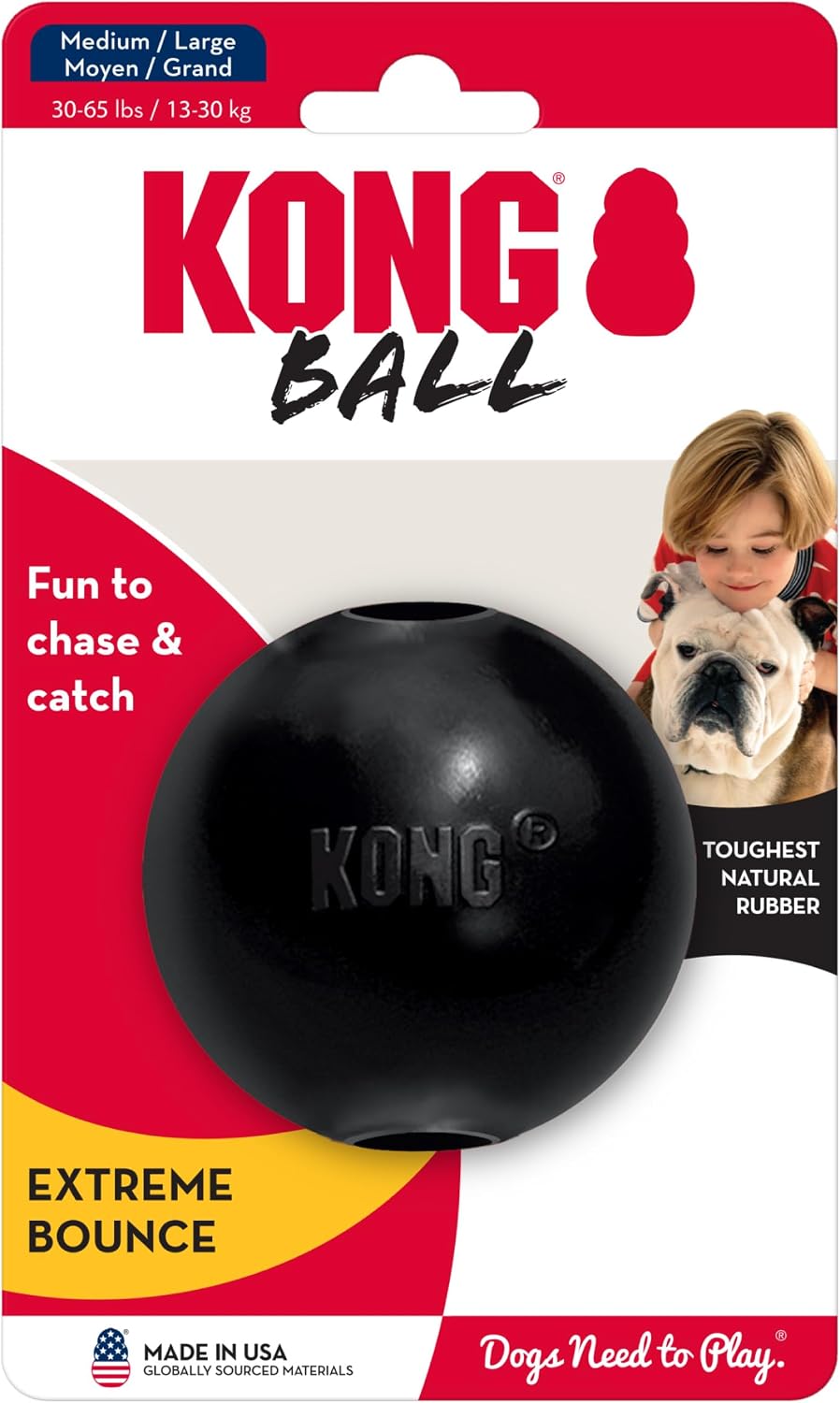 Kong Extreme Ball side profile on white background
