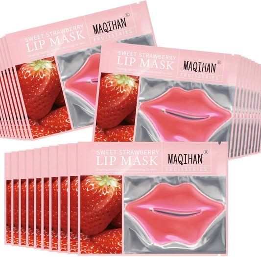 Maqihan 30 pieces moisturizing lip mask pink patches front view