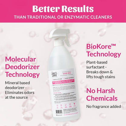 Skout's Honor professional strength feline mess cleaner being applied to home rugs