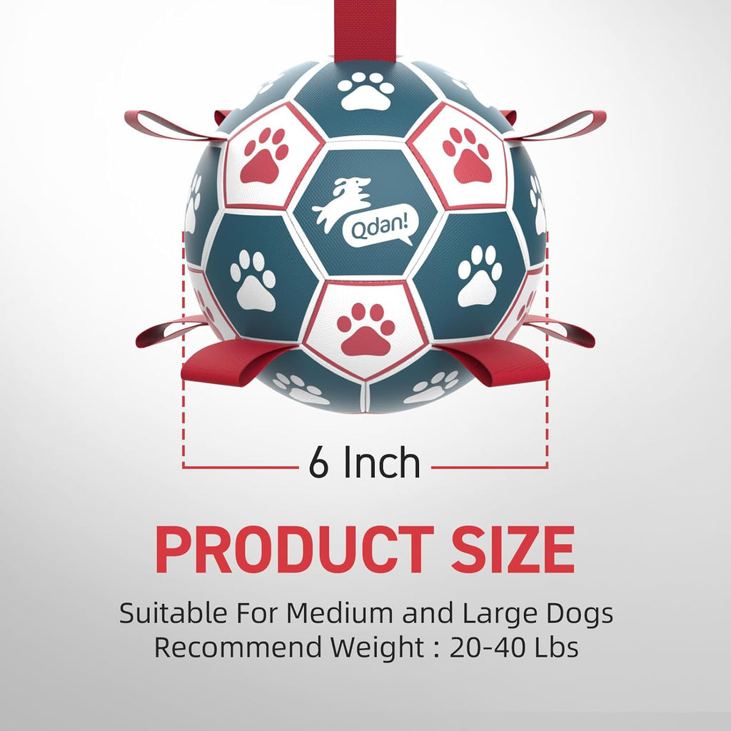QDAN Dog Balls, World Cup Soccer Ball with Straps, Durable Herding Balls for Small Medium Pet, Puppy Birthday Gifts, Dog Water Toy, Pet Toys Puppy Ball (6 Inch) - Image 9
