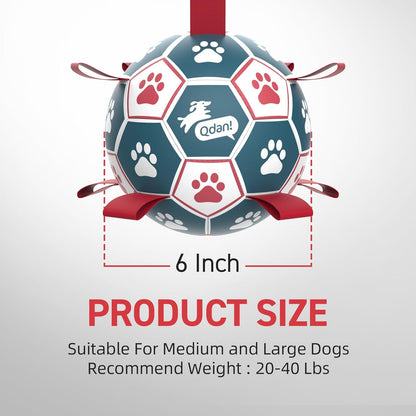 QDAN Dog Balls, World Cup Soccer Ball with Straps, Durable Herding Balls for Small Medium Pet, Puppy Birthday Gifts, Dog Water Toy, Pet Toys Puppy Ball (6 Inch) - Image 9