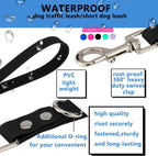 Waterproof PVC short dog lead close up on silver swivel hook