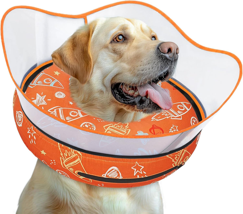 Elevated Inflatable Dog Cone Collar to Stop Licking, Dog Donut Collar After Surgery, Soft Pet Cone Alternative for Small Medium Large Dogs - Image 9