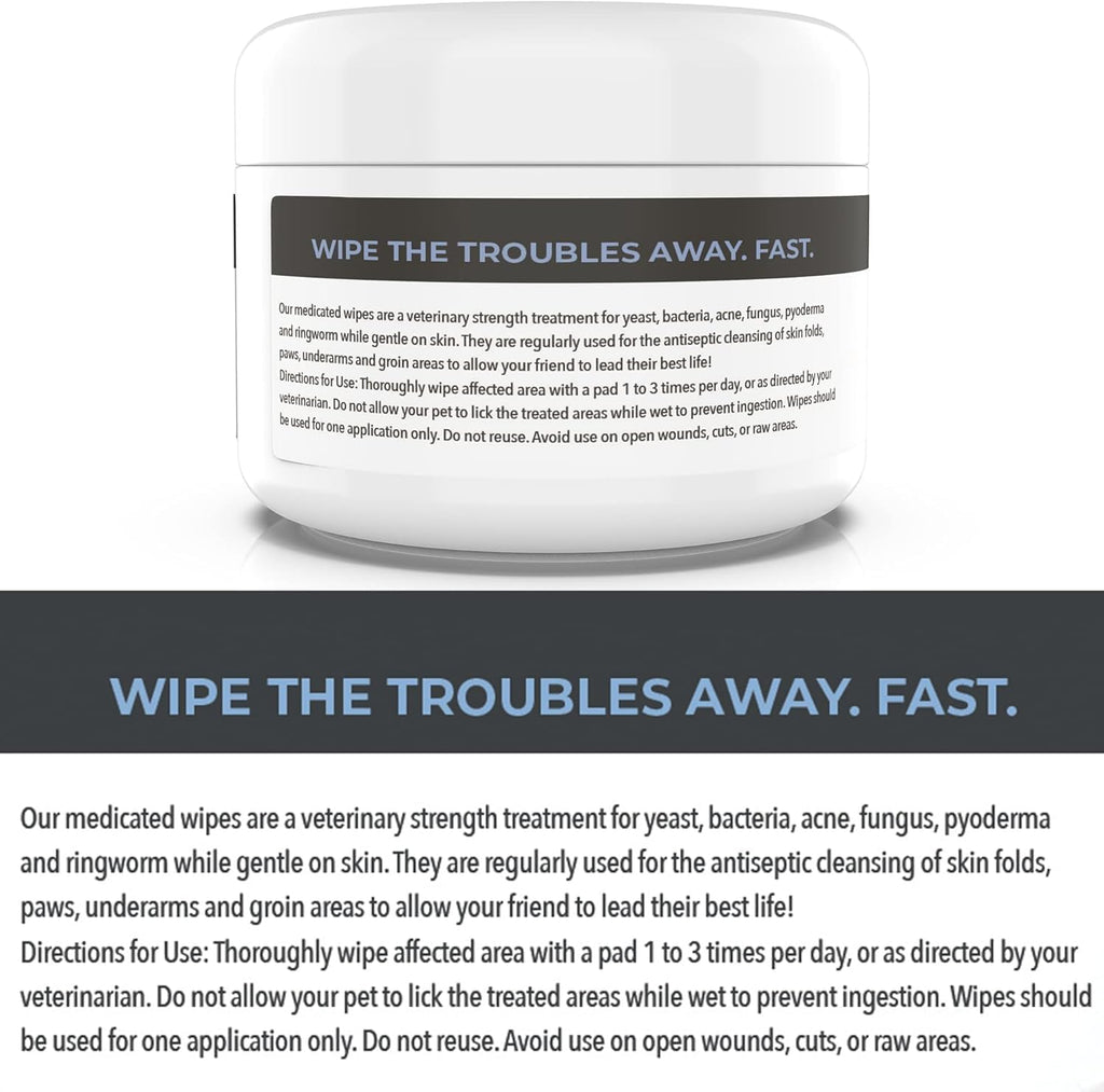 Smiling Paws Pets antiseptic wipes lifestyle shot demonstrating pet fold wiping.