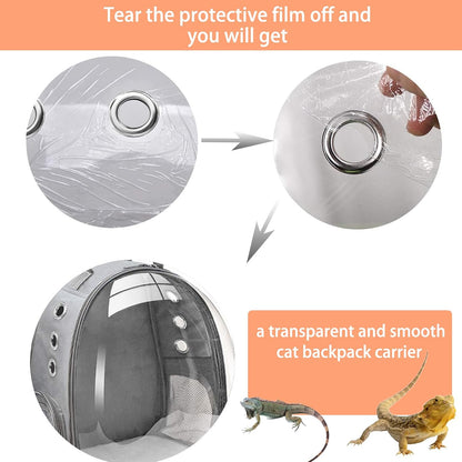 Bearded Dragon Carrier with Harness and Leash Set Large Small Animal Carrier Backpack Bubble Window Portable Small Pet Carrier for Reptile Lizard Rabbit Bird Guinea Pig Cat Travel Walking - Image 7