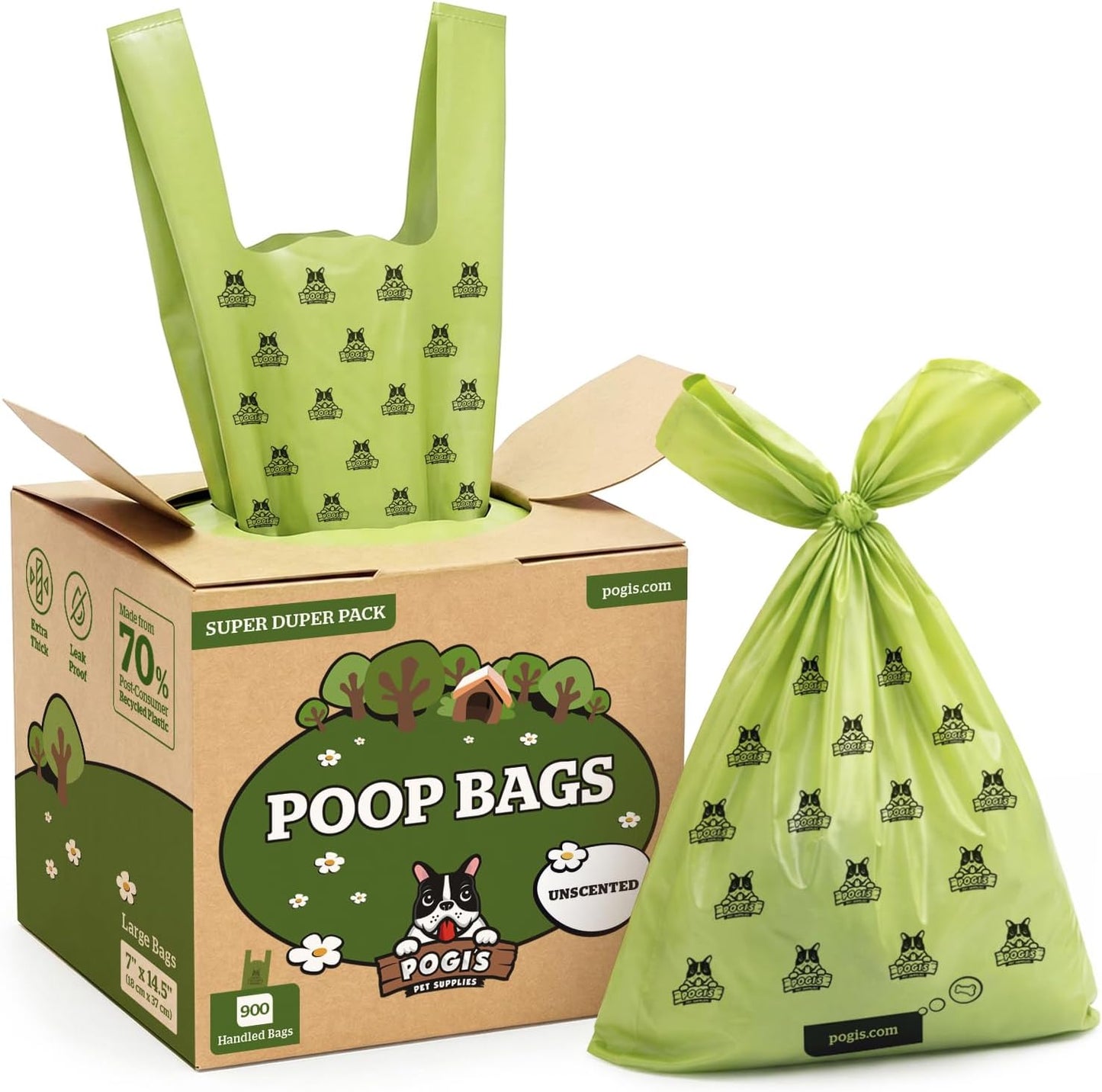 Pogi's Dog Poop Bags with Handles - Extra-Thick, Leak-Proof, Large, Fresh Scent, 300-Count - Image 11