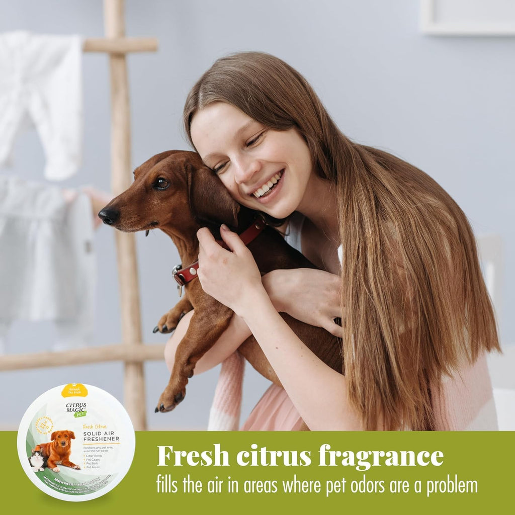 Citrus Magic three pack solid air freshener set for multi room pet odor control.