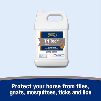 Authentic USA imported Farnam Tri-Tec fourteen day horse protection spray packaging