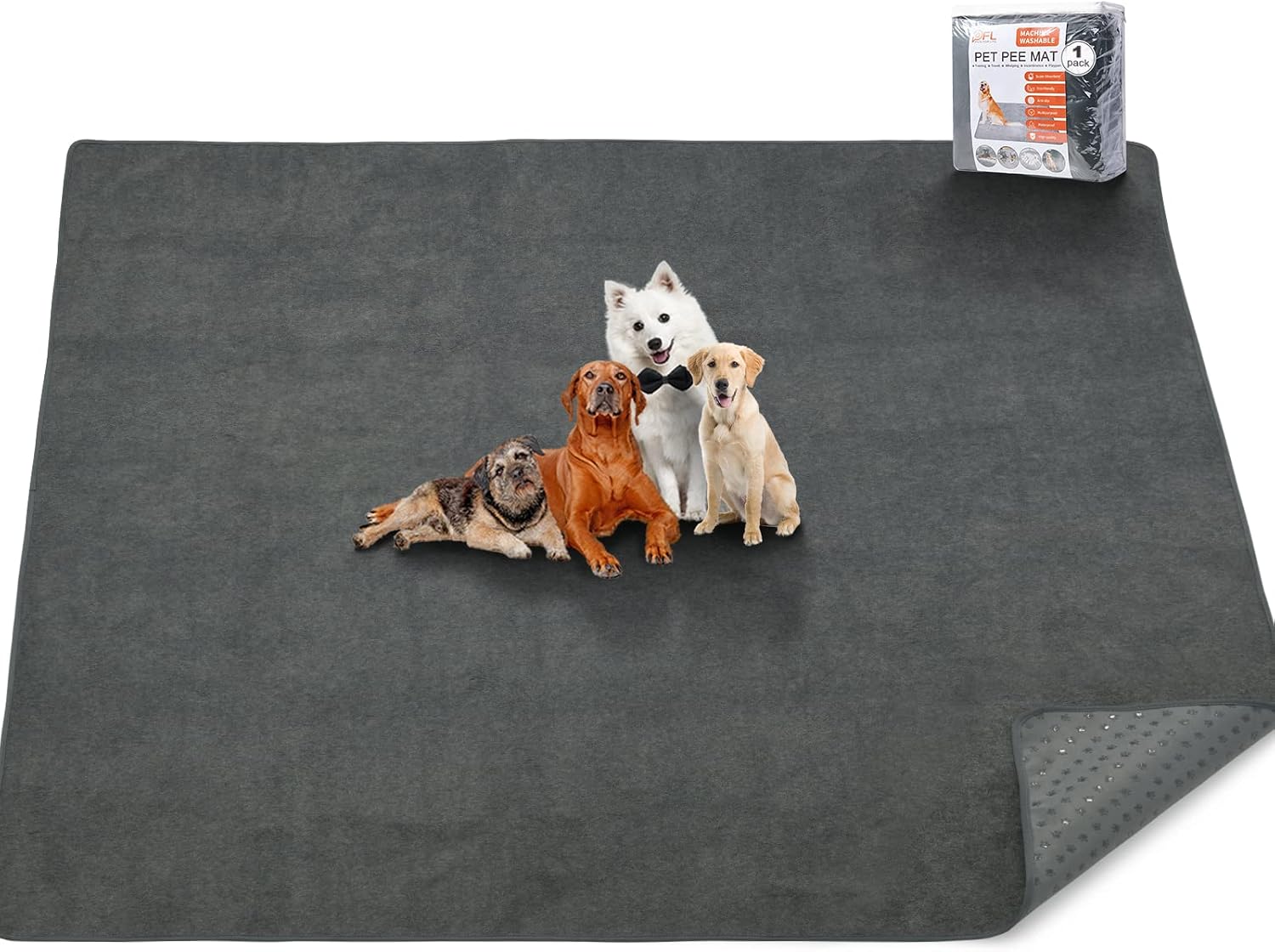Washable Pee Pads for Dogs 72x72: 4-Layer Extra Large Reusable Puppy Pad Non-Slip Backing, Waterproof Dog Pee Pad Washable for Potty Training, Playpen, Senior Dogs, Whelping, Incontinence - Image 12