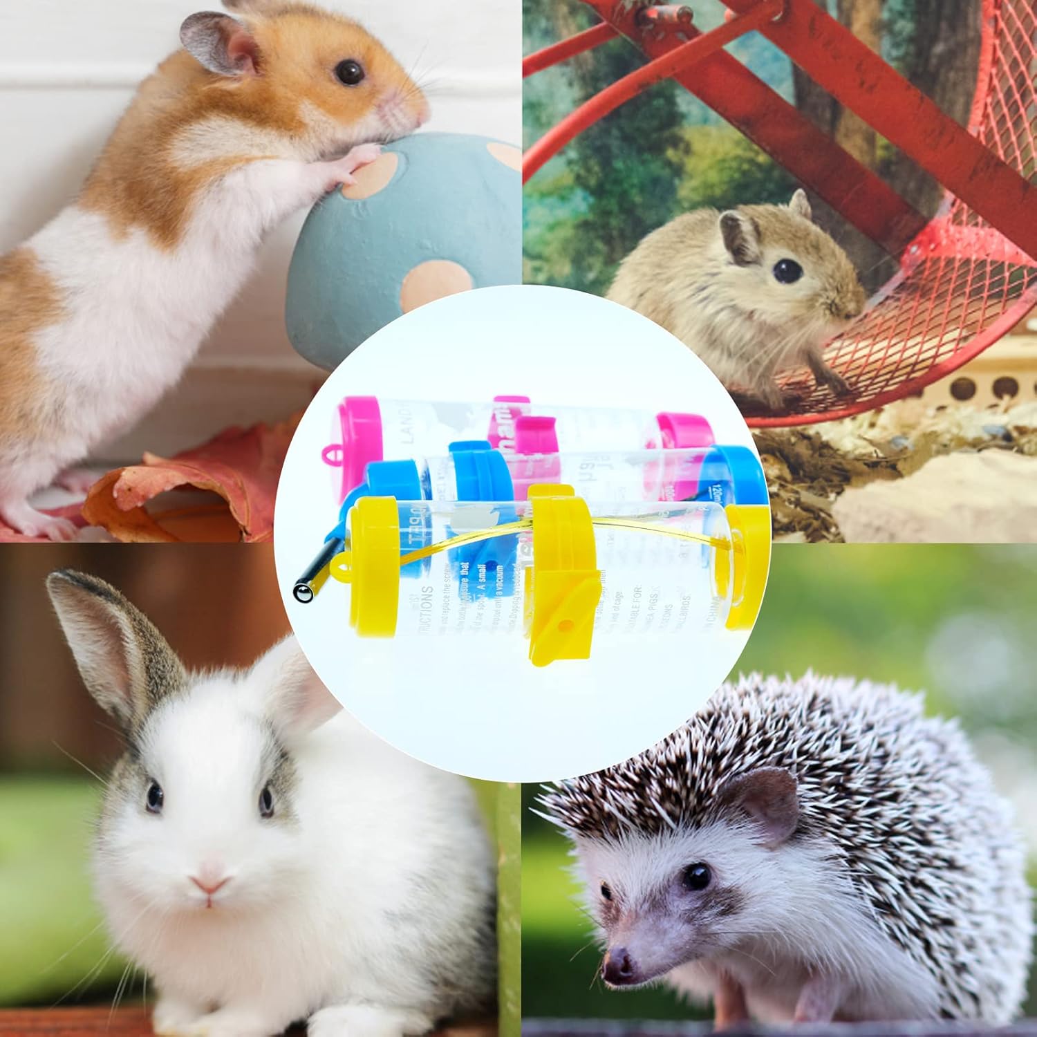 3 Pack Hamster Water Feeder Bottle, 125 ml No-Drip Small Animals Water Dispenser, Pet Hanging Water Bottle for Guinea Pigs, Bunny, Chinchillas, Rabbit - Image 5