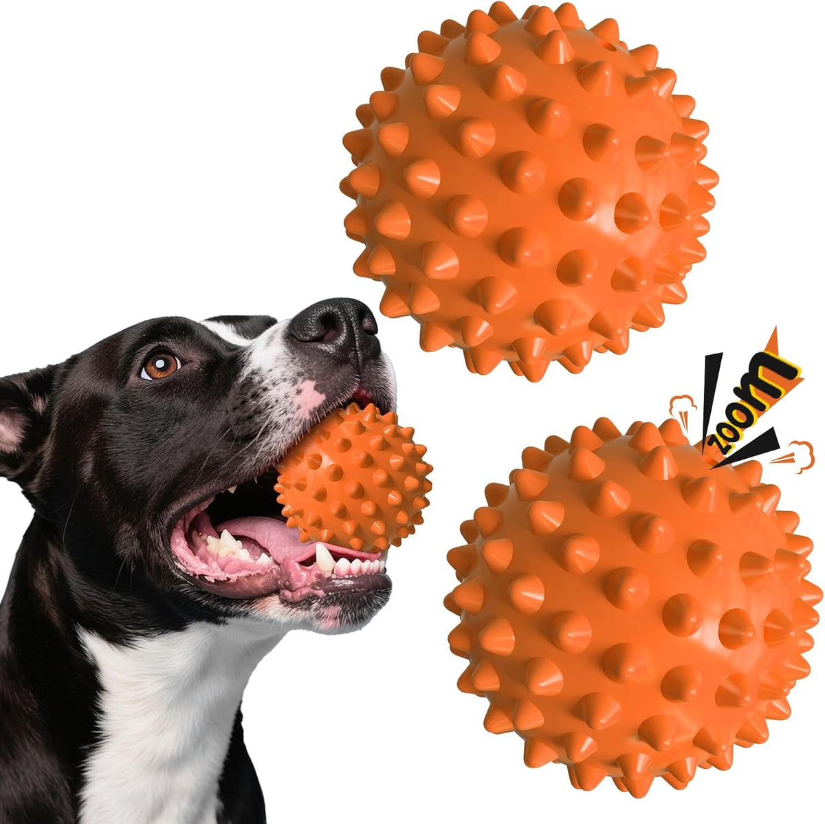 Beef-Flavored Durable Dog Ball for Aggressive Chewers, Tough Squeaky Rubber Toy for Pitbulls Large & Medium Breeds - Image 11