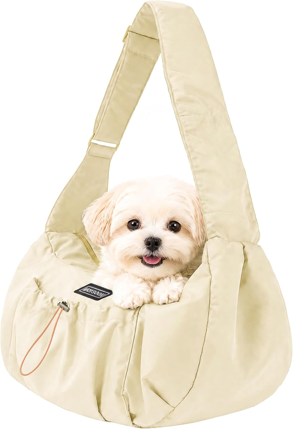 Puppy Sling Carrier for Small Dog-Widened and Thickened Shoulder Strap with Storage Pocket, Adjustable Hands-Free Small Dog Carrier Sling for Outdoor,Cat&Dog Sling Carrier 7-15 lbs. (Light Grey) - Image 10
