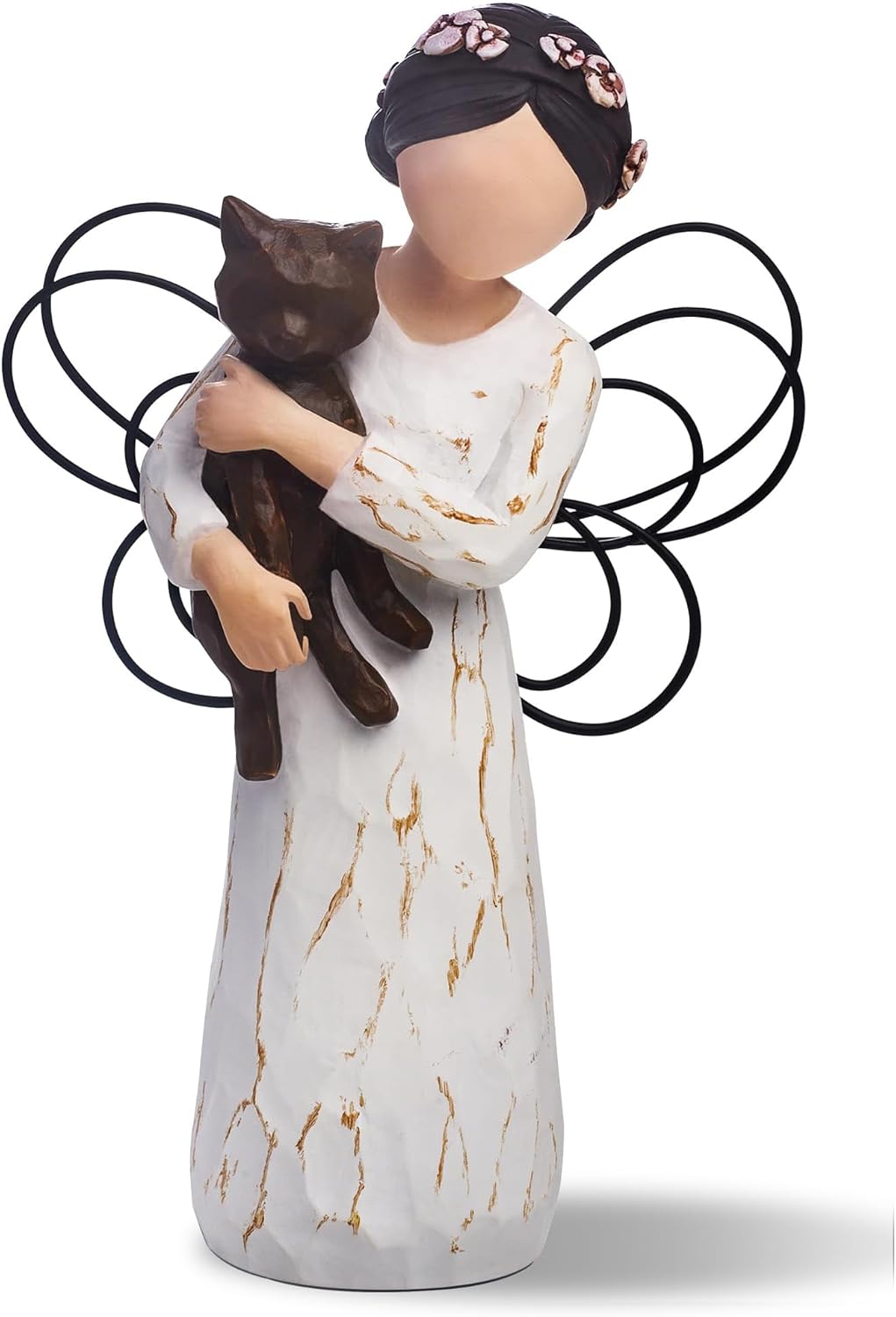 SIGUEJOR hand painted pet remembrance sculpture next to home decor items