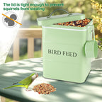Brabtod metal bird seed container with included measuring scoop