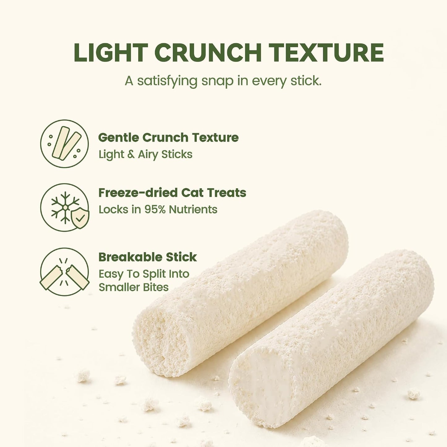 Individually wrapped Catit freeze dried chicken milk sticks for kitten weaning support.