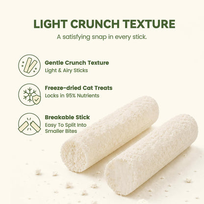 Individually wrapped Catit freeze dried chicken milk sticks for kitten weaning support.