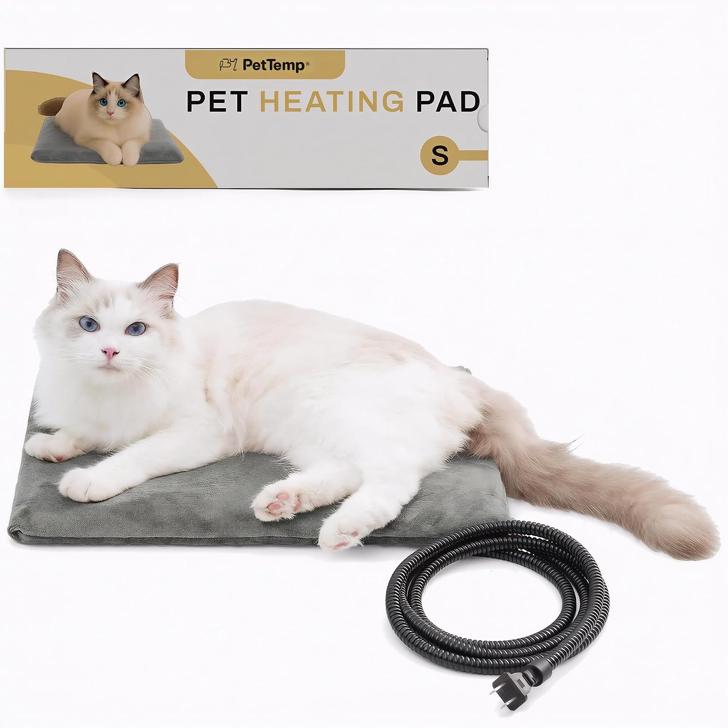 Pet Heating Pad for Cats Dogs Indoor & Sheltered Outdoor Waterproof Heated Cat Bed Heated Dog Bed Chew Resistant Cord Constant Temperature Brown Round 16 Inch - Image 13