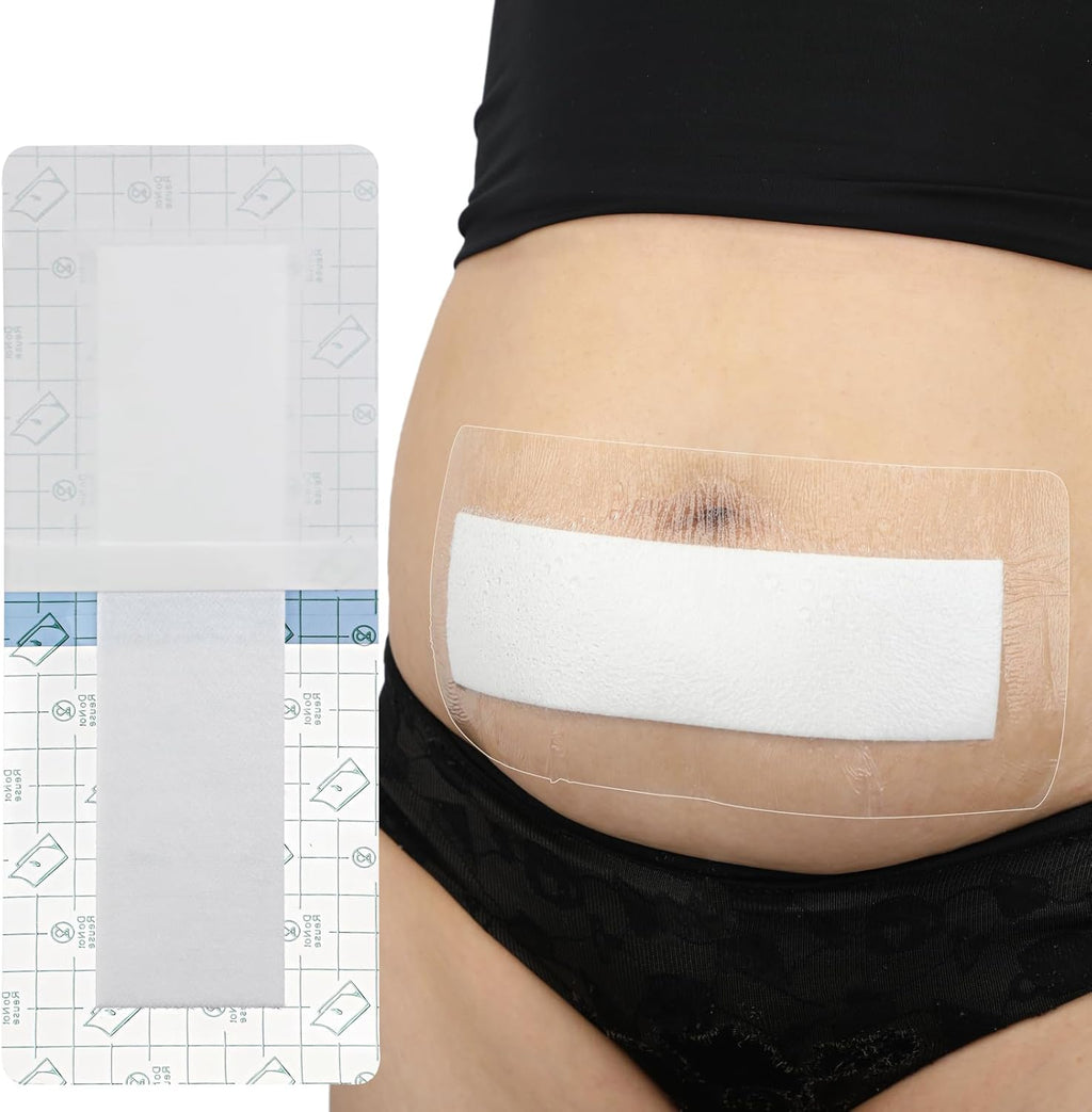 Hola Health waterproof C section shower wound protector front packaging view showing fourteen pieces