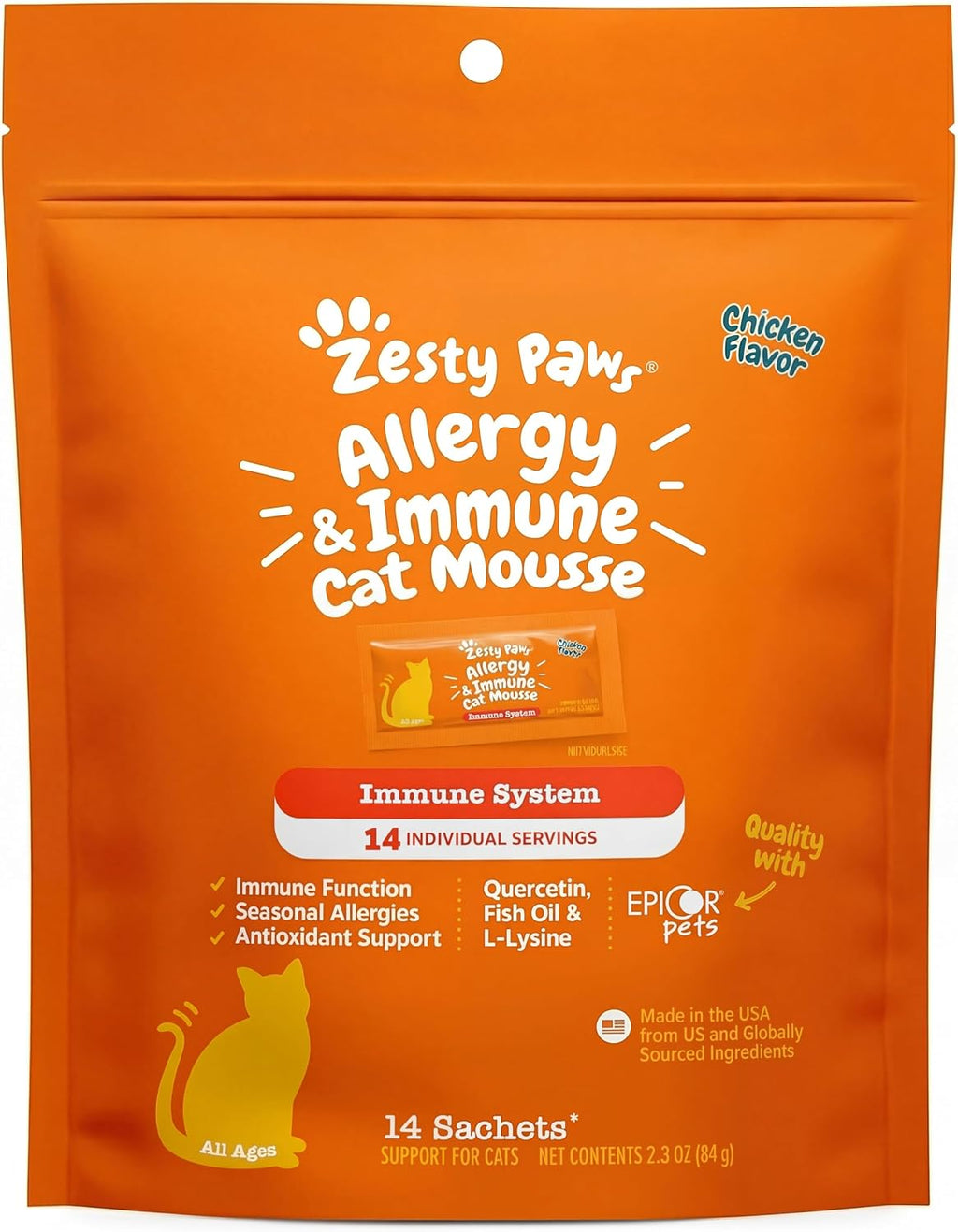 Creamy cat treat squeeze up for feline digestive health support
