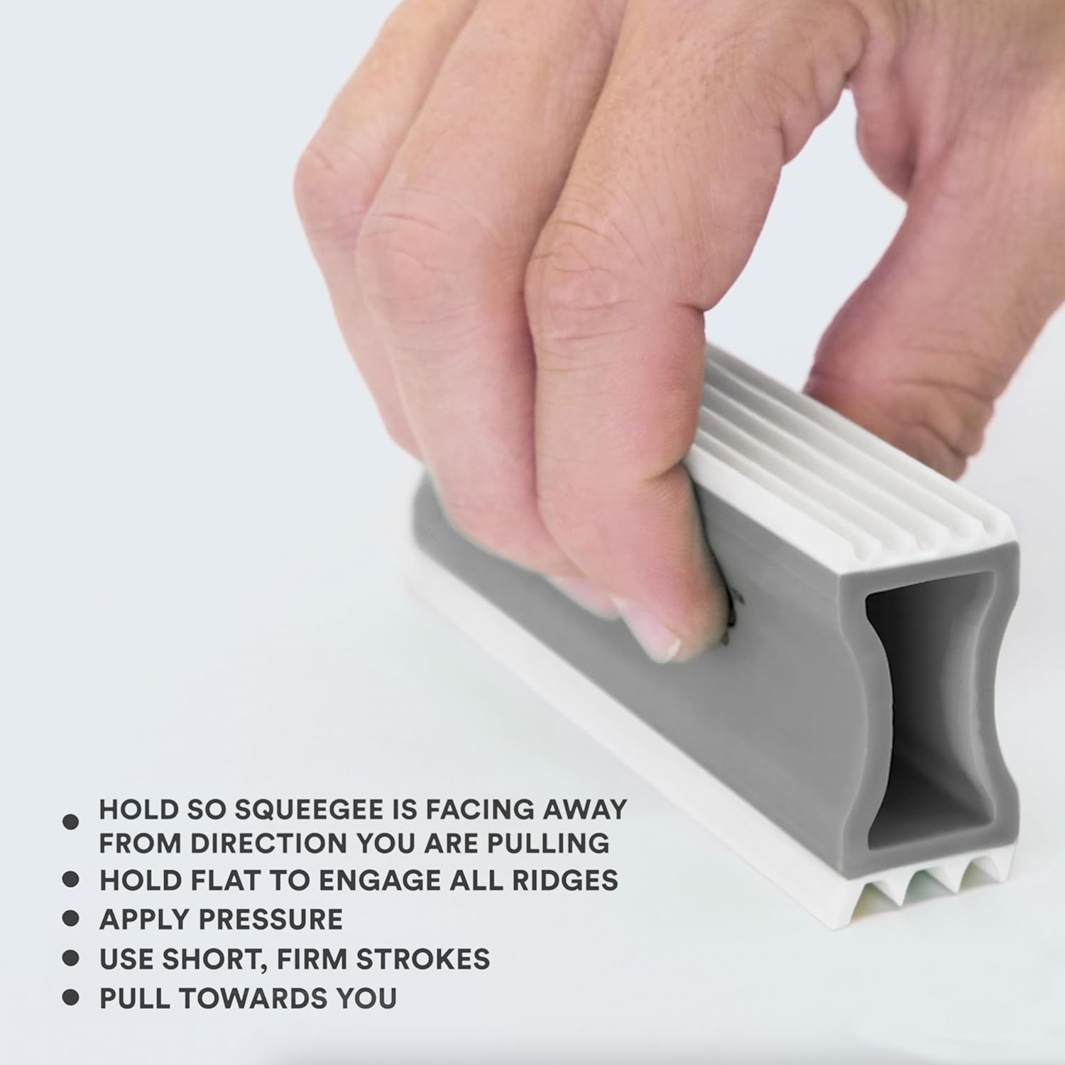 Close up of FurDozer X3 Pro ridges and squeegee blade