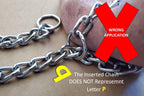 Serijoars heavy duty pet training choke chain laid flat on a white surface.