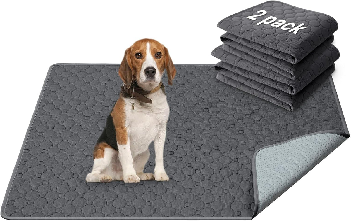 H.VERSAILTEX Premium Washable Pee Pads for Dogs 2 Pack Super Absorbent 100% Waterproof Reusable Non-Slip Quilted Puppy Training Pads for Crate Playpen Whelping & Potty Training(18"x24", Grey) - Image 9