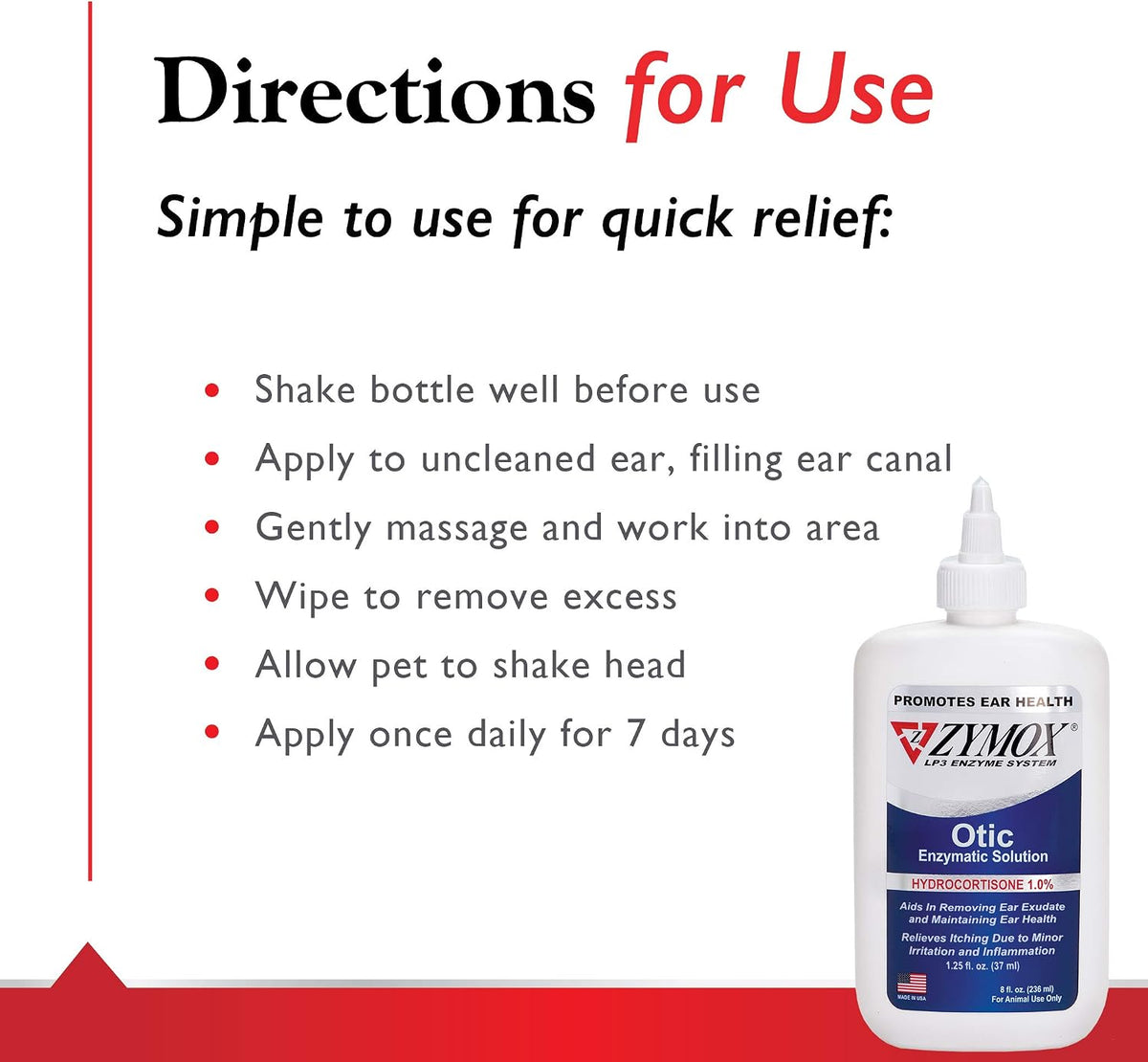 Zymox Otic eight fluid ounce bottle for dogs and cats