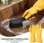 Hanging storage hole detail on the nine inch durable plastic cleaning brush