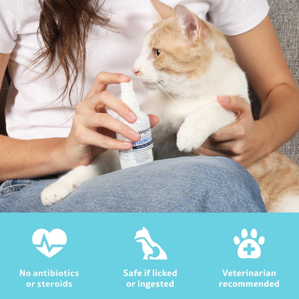 Vetericyn Plus safe cat wound cleanser bottle side profile