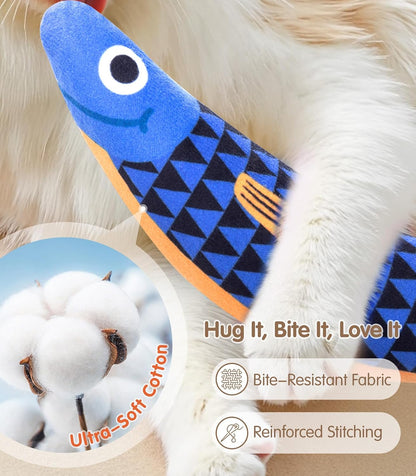 PetBusy plush cat toy showing the internal crinkle paper and rattle features