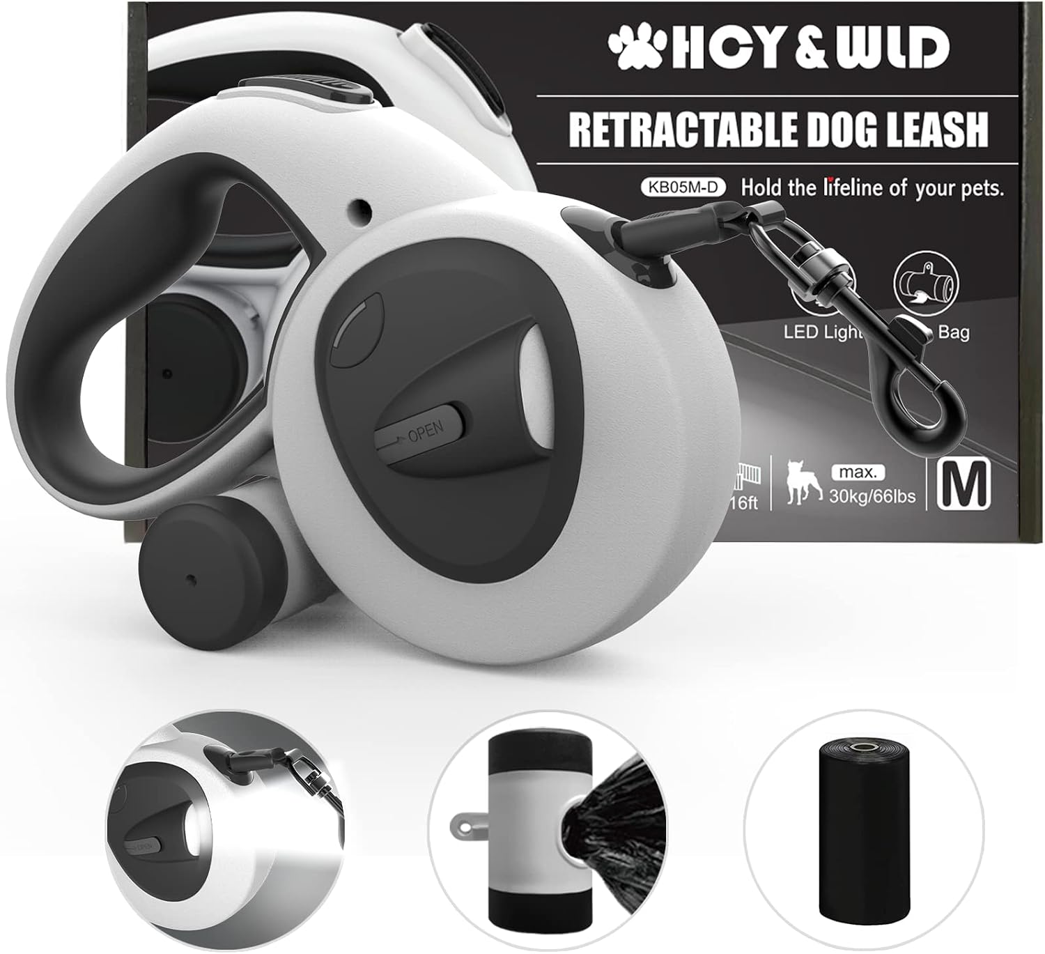 HCY&WLD 4-in-1 dog leash package contents