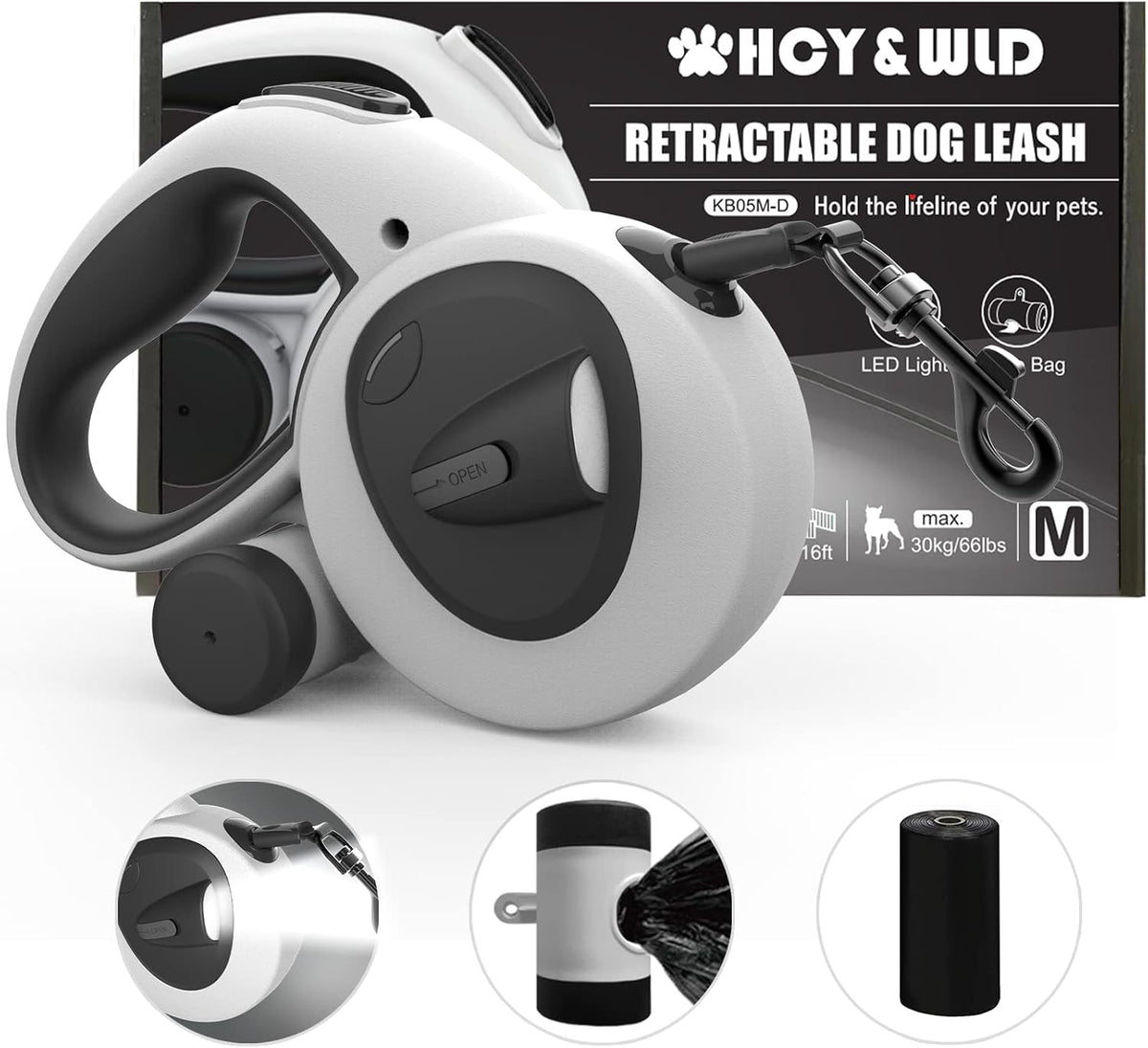 HCY&WLD 4-in-1 dog leash package contents