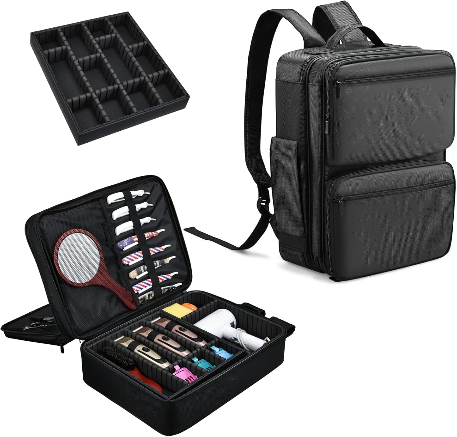 Yueieoun professional barber travel bag front view showcasing water-resistant exterior