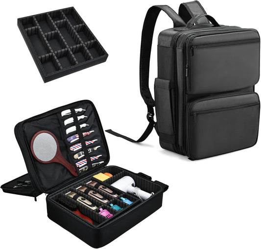 Yueieoun professional barber travel bag front view showcasing water-resistant exterior