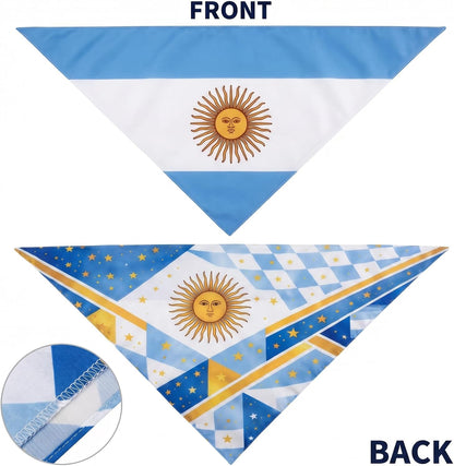 Close up of Argentina flag pattern on pet bandana