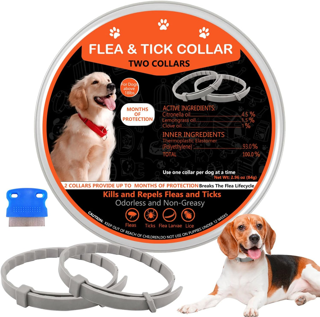 Pubamall dog flea and tick collar 2 pack front view