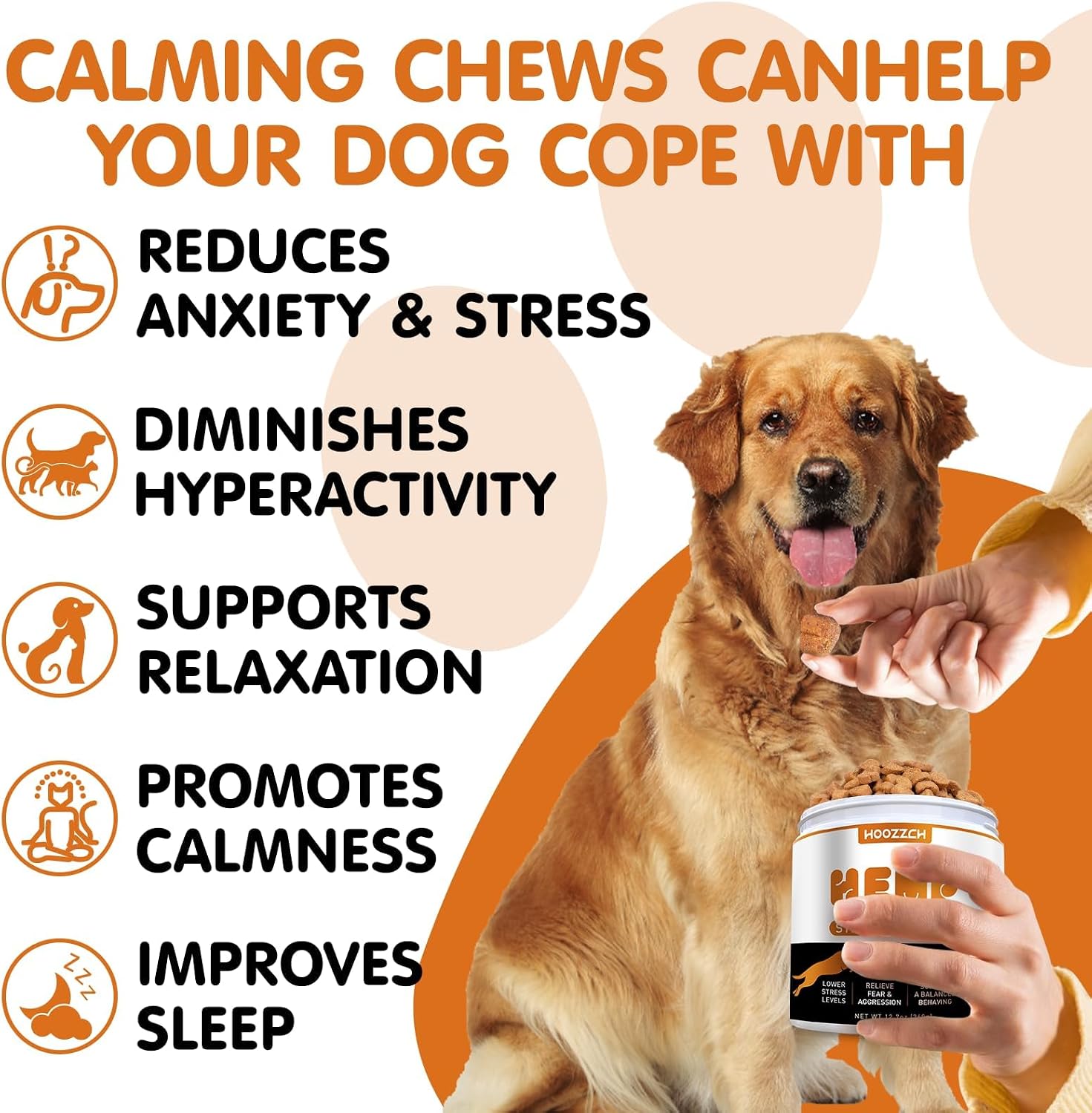 Allyeah hemp calming treats displaying the chicken flavored soft chews for pet relaxation.