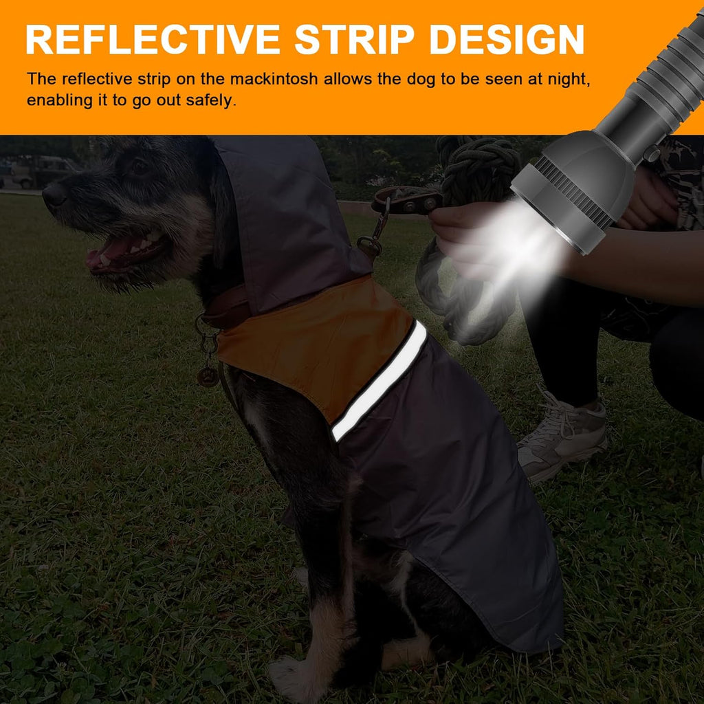 Havenfly grey dog raincoat medium size illustrating the adjustable belly strap system.