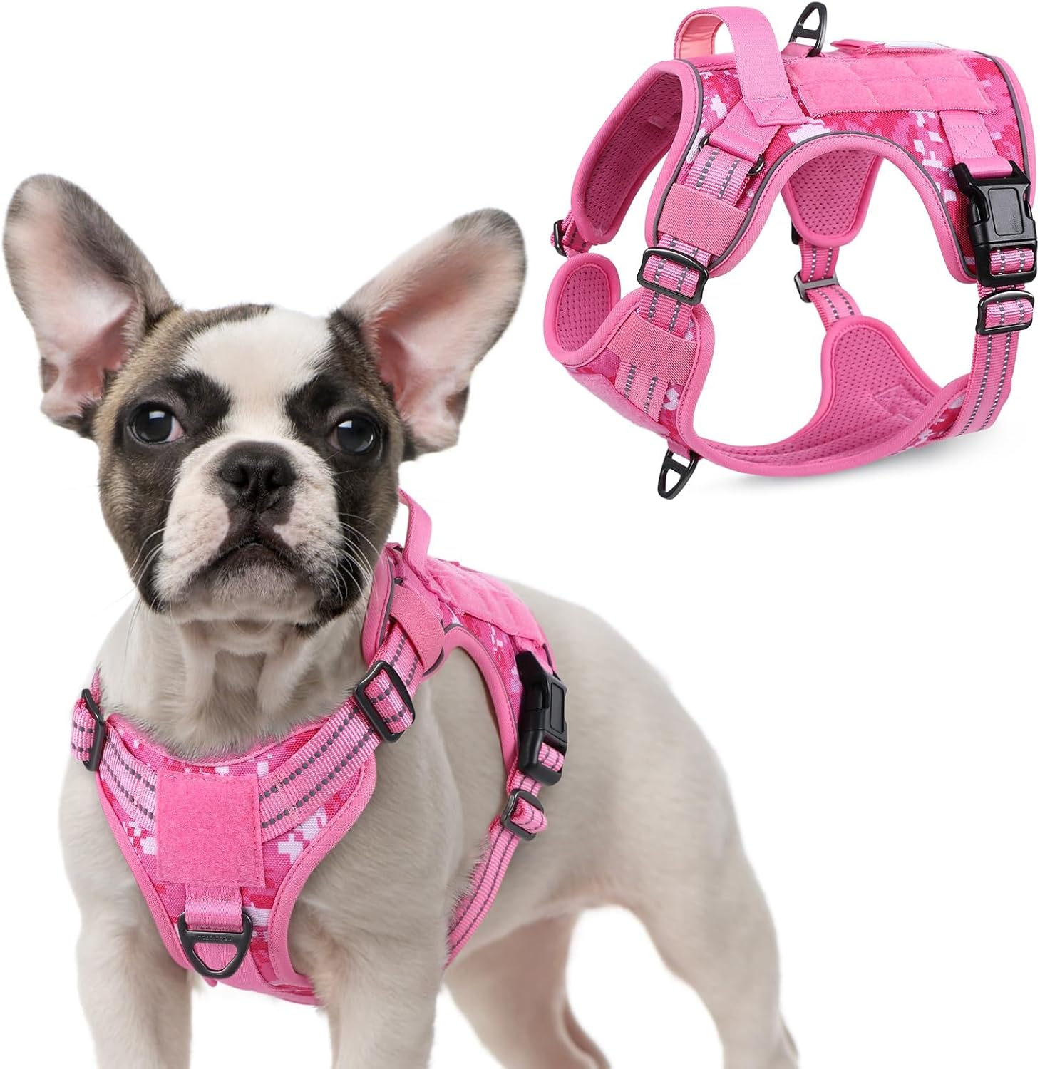 rabbitgoo Tactical Dog Harness for Large Dogs, No Pull Military Service Vest with Handle & Molle, Easy Control for Training Walking, Adjustable Reflective Straps, Black, L - Image 14