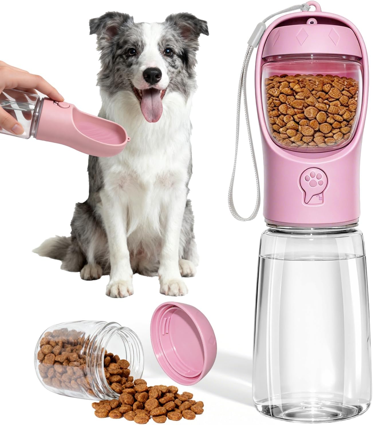 Liphier 11.5 fluid ounce dog water dispenser and food storage container