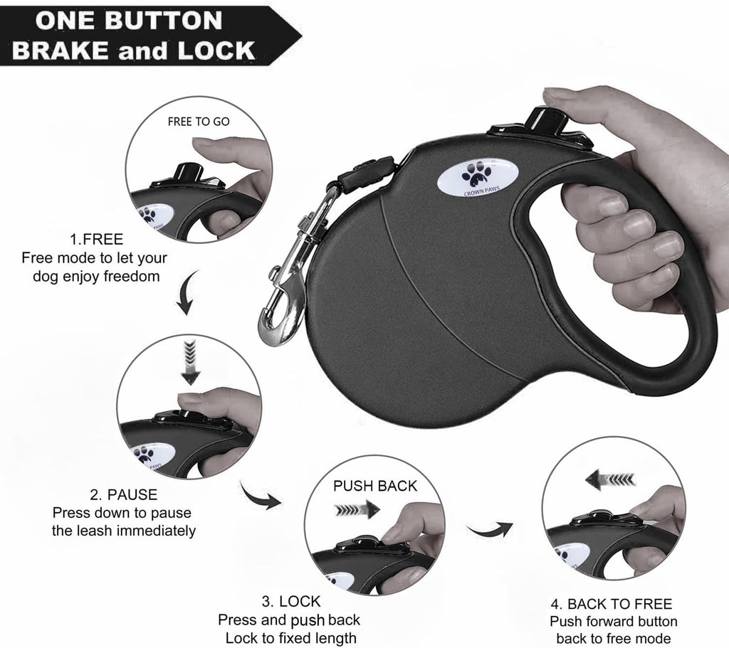 Crown Paws large dog leash with detachable wire extender attached