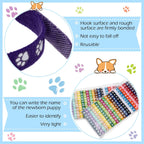 Frienda hook and loop adjustable closure mechanism on kitten and puppy identification bands