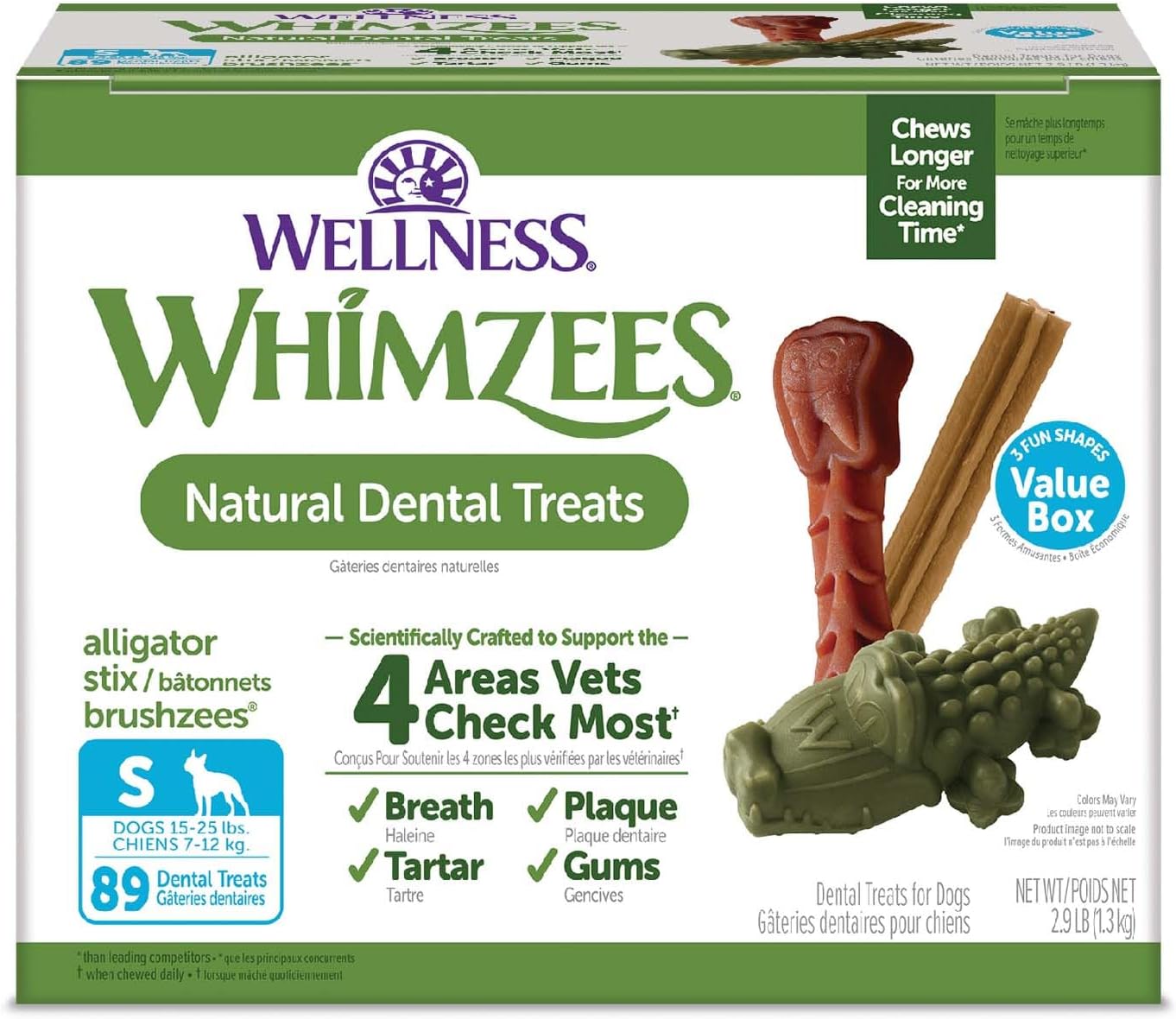 Wellness WHIMZEES Value Pack Natural Dog Dental Treat, Chews, Freshens Breath, Large Size, 50.9 oz Box, 24 Count - Image 10