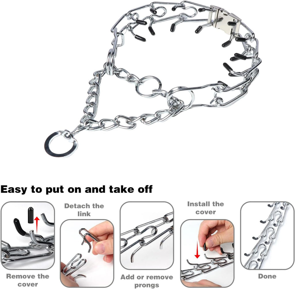 Premium dog choke pinch collar silver variant for obedience training