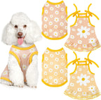 Frienda bright yellow sunflower pet outfit back view illustrating the seamless stitching quality.
