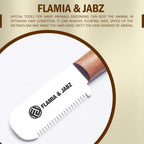 Right handed pet grooming stripping knife with premium red meranti rosewood handle.