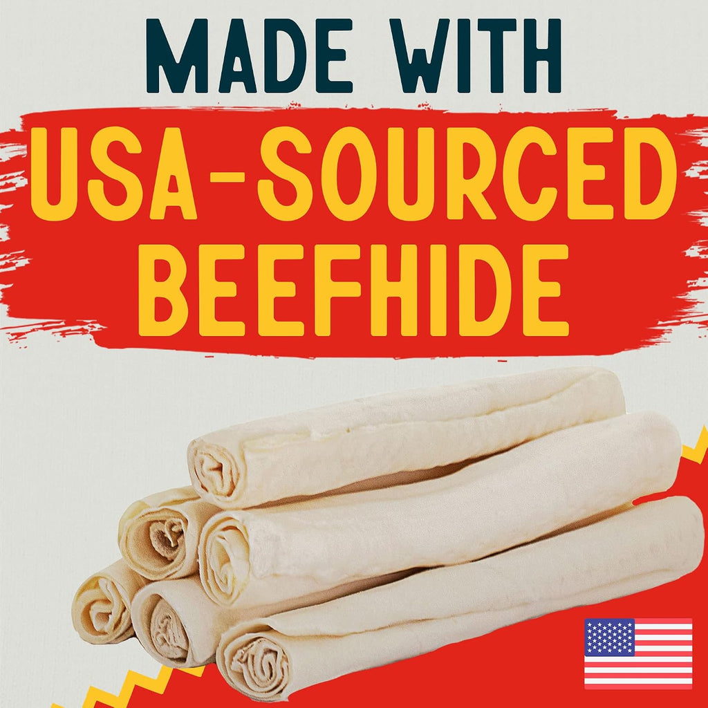 Authentic USA sourced beefhide dog bones for dental health.
