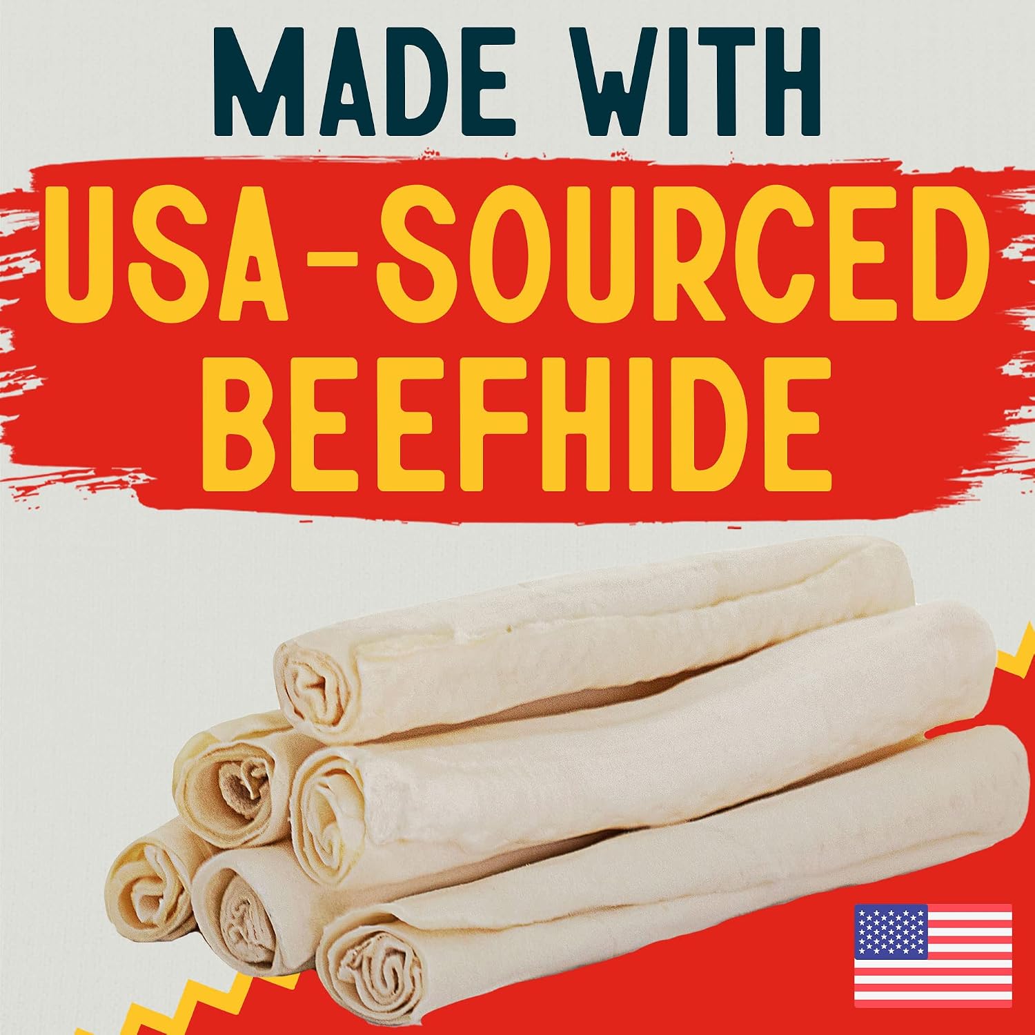 Authentic USA sourced beefhide dog bones for dental health.