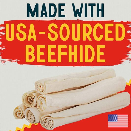 Authentic USA sourced beefhide dog bones for dental health.