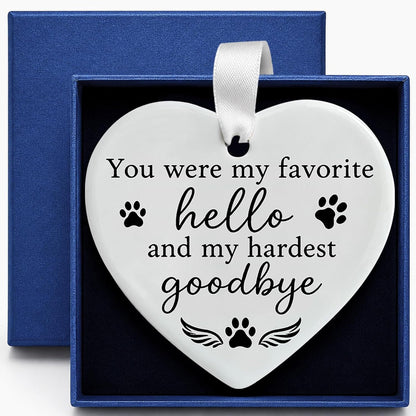 OFlyDesigns Pet Memorial Ceramic Heart Keepsake,When Tomorrow Starts Without Me Remembrance Ornament for Dog or Cat, Loving Memory Sympathy Decor with Gift Box, Pet Loss Bereavement Hanging Heart - Image 10